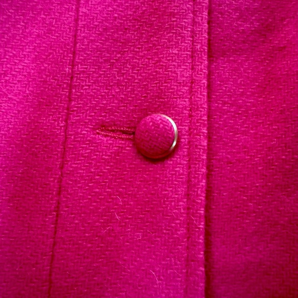 Vintage Pink Barbie Junior Wool Button-Up Coat with Satin Lining - Picture 4 of 9